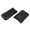 Leather Cigar Case Portable 3 Finger Cigar Humidor Carrying Case