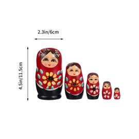 Toddmomy Russian Dolls 1 Set Small Russian Nesting Doll Wooden Stacking Nested Set Indoor Manager Scene for Home Display Tables Mantle Party Decor Red Kids Toys