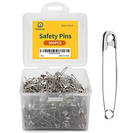 500 Pcs 1.5 Inch Safety Pins Bulk ,Durable, Rust-Resistant Nickel Plated Steel Set for Home, Office Use, First Aid Kit, Diaper, Clothes, Crafts, Sewing