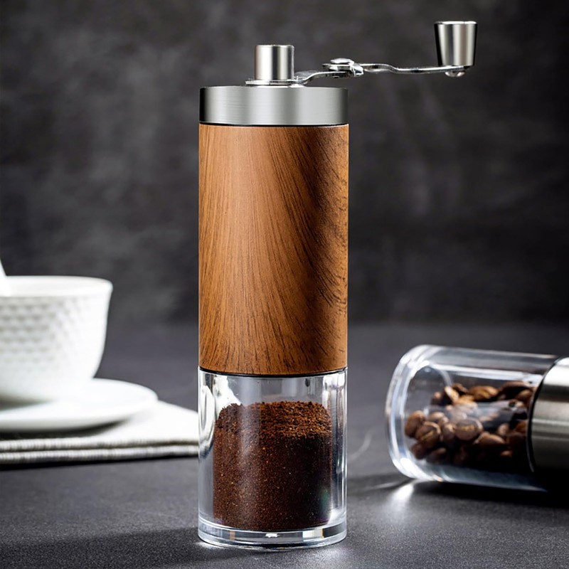 Fsocpen Manual Coffee Grinder,Stainless Steel Manual Coffee Bean Grinder, Adjustable