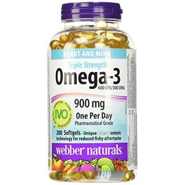 Webber Naturals Triple Strength (Omega 3) 900 Mg 200 Softgels, 200 Count