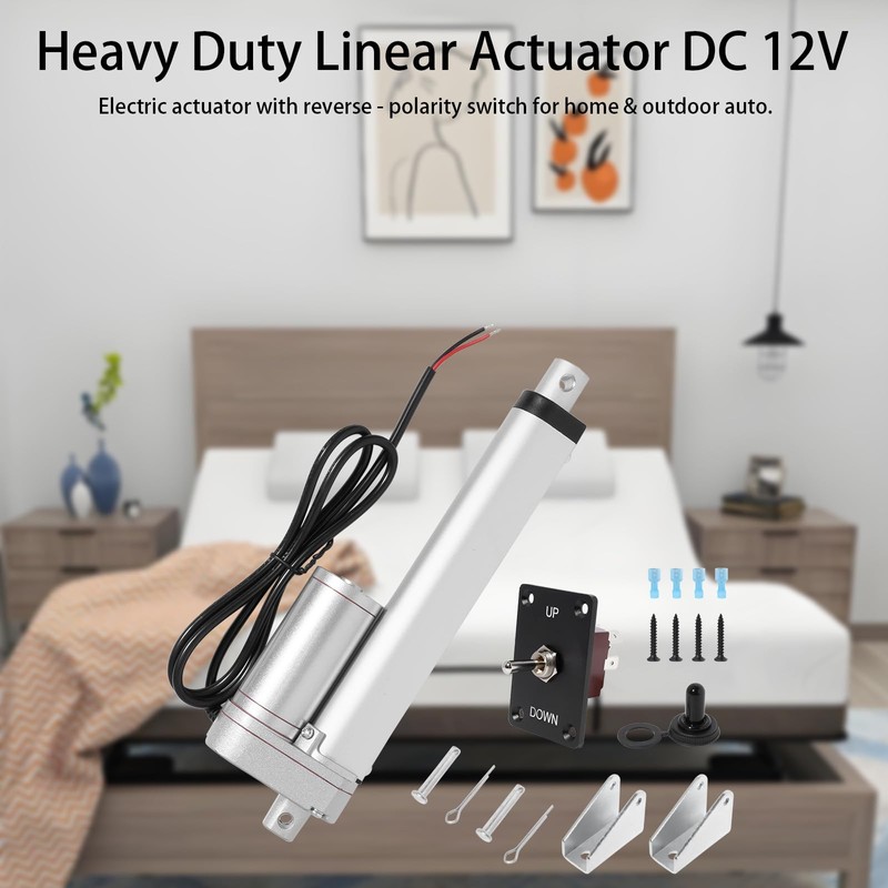 12V Heavy Duty Linear Actuator 6 Inch 330lb/1500N, IP54 Waterproof