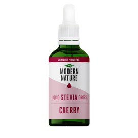 Modern Nature Stevia Flavour Drops - Cherry 100 ml - No Calories, No Sugar - Aroma Drops for Sweetening, Coffee Zero Syrup