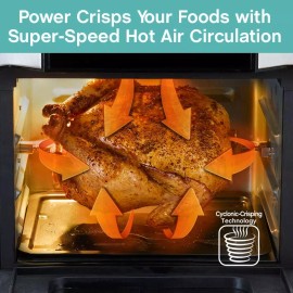 West Bend AFWB12BK13 XL Air Fryer Oven 10 Quick Menu Presets - Bake, Roast, R...