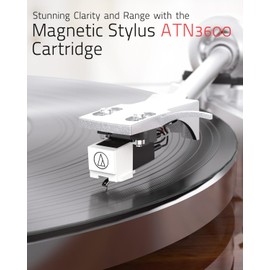 Record Player for Vinyls Turntables Wireless Output Connectivity Belt-Drive 33 45 RPM Speed Phono Line USB Digital to PC Recording MM Audio Cartridge Stylus Adjustable Counterweight Vintage Brown