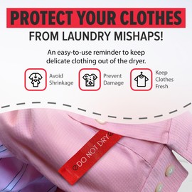 DO NOT DRY TAG - Magnetic Laundry Labels, Highly Visible Laundry Sign for Delicate Clothes, Reusable Fabric Magnets to Remind Users to Handwash, Air Dry Garments, Deters Dryer Damage, 3 Tags per Pack