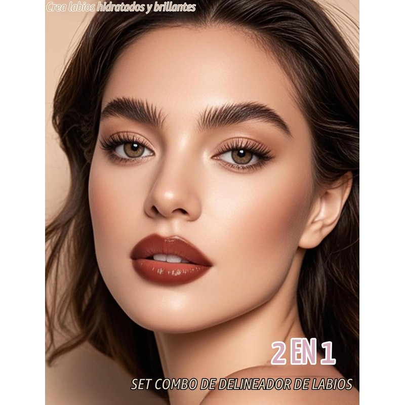 Lápiz de Labios y Pintalabios Líquido 2 en 1 con