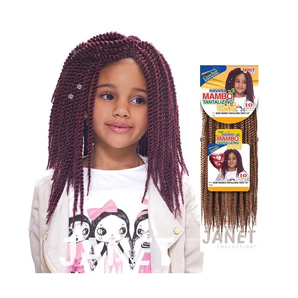 Janet Collection Synthetic Hair Crochet Braids Bebe Tantalizing Twist Braid 10" (1-Pack, 2)