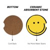 Smiley Face Absorbent Car Cupholder Coaster 2 Pack for Cup
