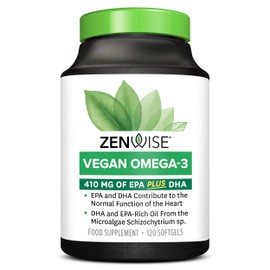Zenwise Health Zenwise Health Vegan Omega 3 Supplement for Women and Men from Marine Algae Oil with DHA & EPA - Plant Powered Fish Oil Alternative, Sustainably Sourced for Heart, Eye & Joint Health -120 CT