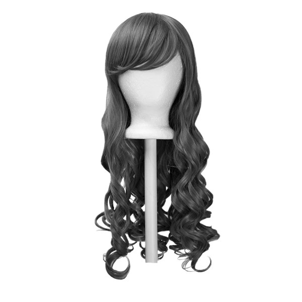 22'' Long Wavy Even Cut w/ Long Bangs Slate Gray