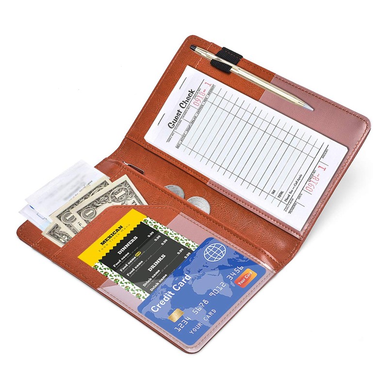 Server Books for Waitress - Leather Waiter Book Server Wallet