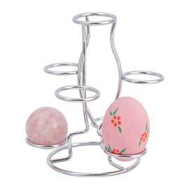 NBEADS Crystal Ball Holder, 7 Eggs Display Stand Platinum Iron Multi-Sphere Display Holder for Crystal Ball Ball Globe Home Office Decor Ornament, 12 x 10.5 x 14.2 cm
