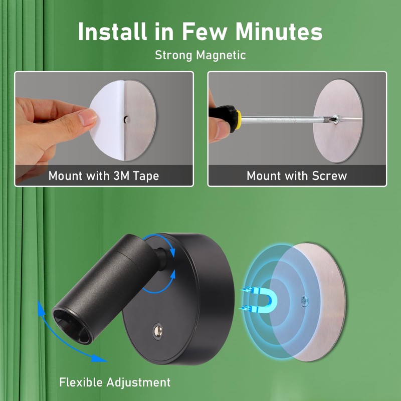 VIGMOJ Wireless LED Spotlight, Rechargeable Floor Uplighting Indoor, Battery Operated