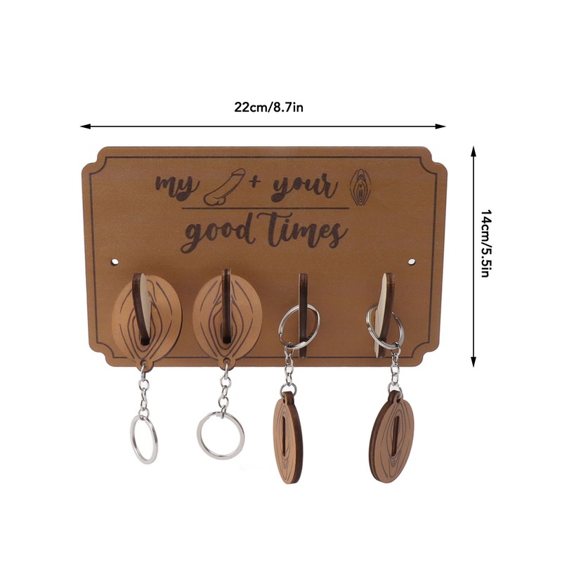 Key Holder Rack 4 Hook Cute Pendant Poplar Wooden Key