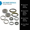 TRQ 8 Piece Inner & Outer Wheel Bearing Race w/Seal