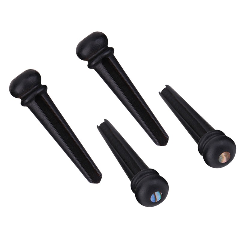 6Pcs Ebony Bridge Pins With Abalone Shell for Acoustic Folk