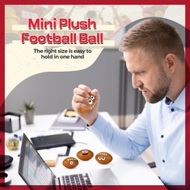 Arrowbash 24 Pcs 3.4'' Face Football Stress Balls Bulk Small Funny Face Football Squeeze Foam Ball Mini Stress and Anxiety Relief Toy for Sport Party Favors Birthday Gift Decoration