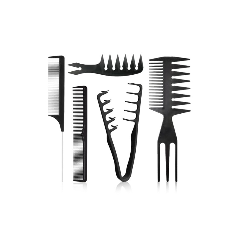5 Piece Comb Men's Styling Set, Create a Fluffy Hairstyle