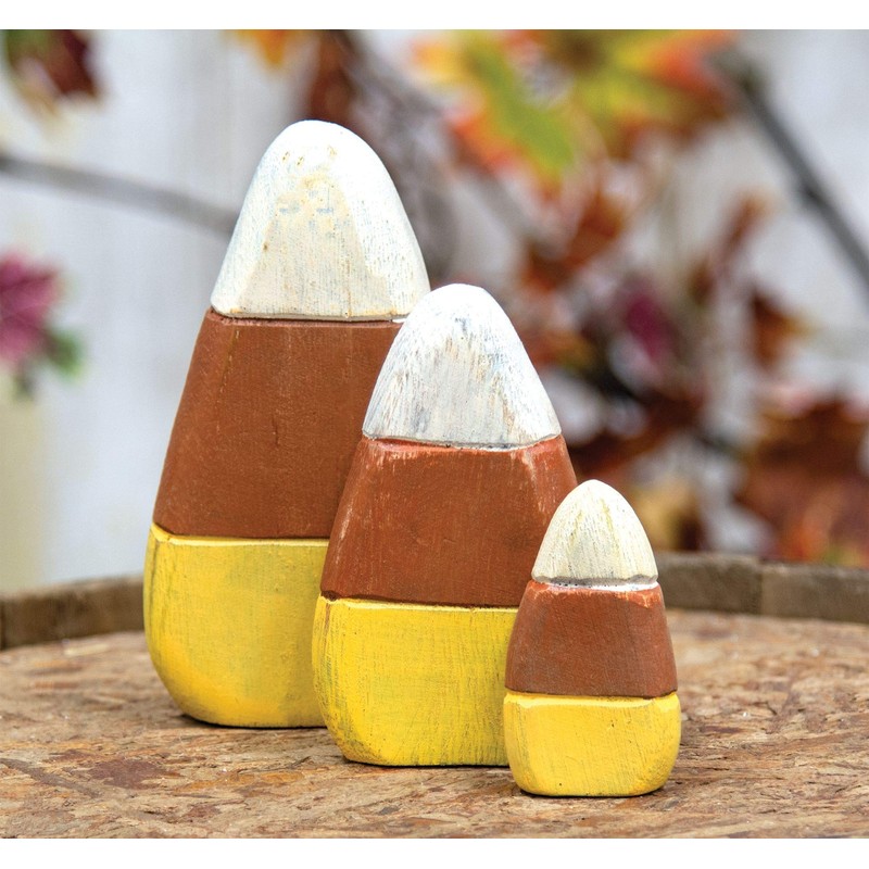 CWI Gifts Wooden Candy Corn Shelf Sitters 3/Set, Multi