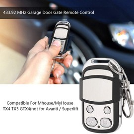 Mhouse, Mhouse Tx4, Mhouse Remote Control, Mhouse GTX4, Garage Door Opener Remote Control, Garage Door Gate Remote Control Key Fob Universal 4-Button Remote Control Handheld Transmitter 433.92 MHz
