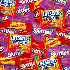 Assortit X Mars Collab Fruity Chewy Sampler Holiday Mix Fun Size Skittles Starburst Lifesavers Candy Variety Bulk Assortment 3 Lb Individually Wrapped Nut & Gluten Free (48 Oz)