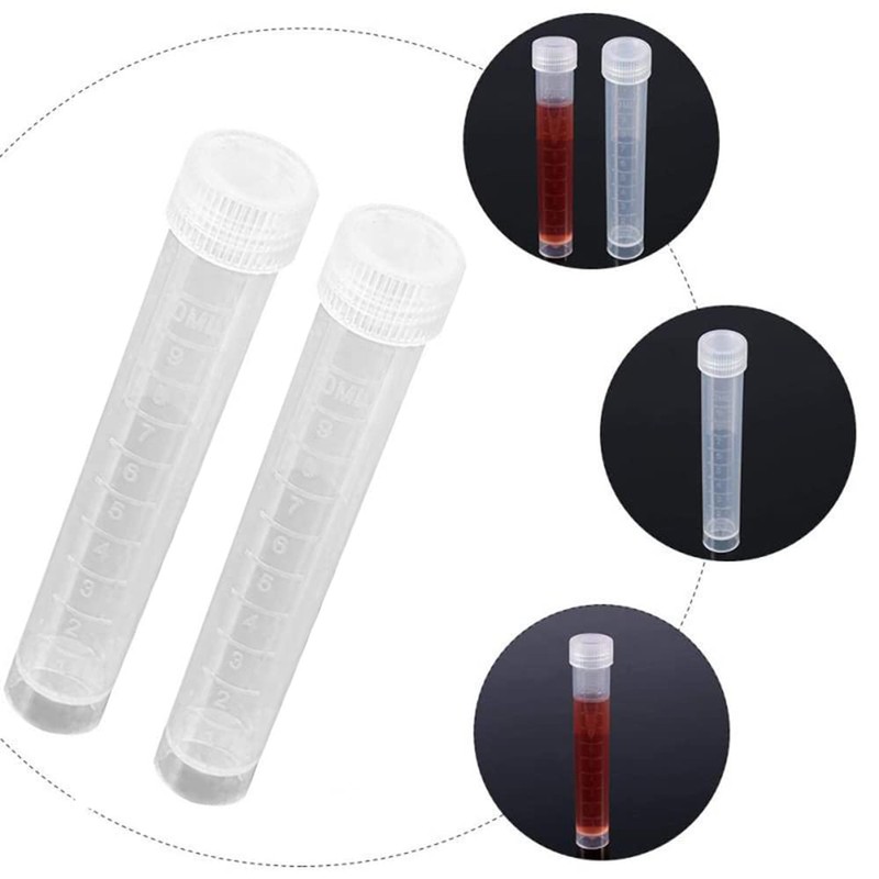 Plastic Test Tube 10ml Freezing Tube with Lid Vertical Screw