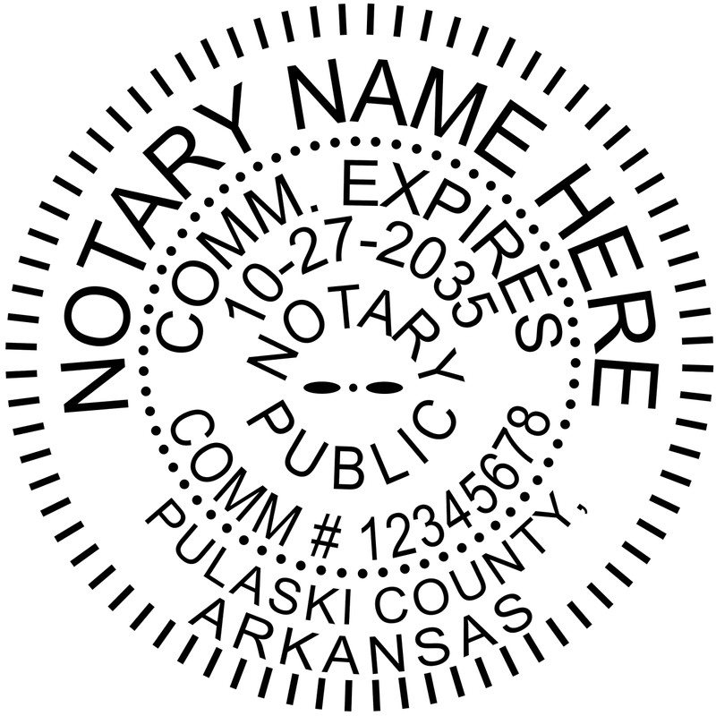 Arkansas Notary Stamp | Hubco Red 9342 Round Pocket Stamp
