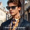JM Trendy Square Sunglasses for Women Men Retro Chunky Rectangle