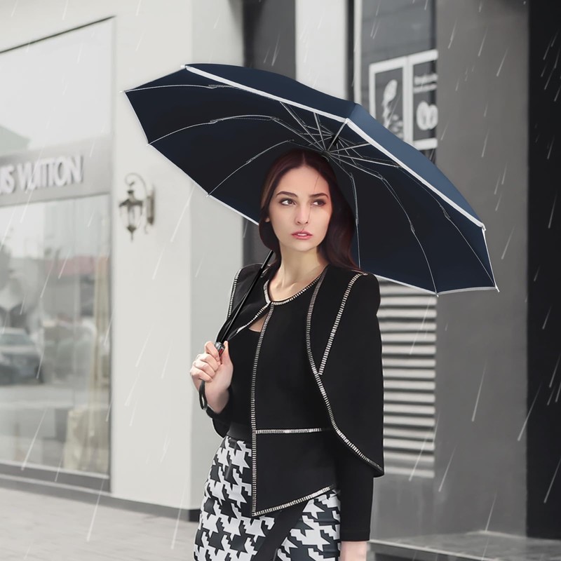 Pioggistar Windproof Umbrella for Men and Women, Inverted Mechanic Umbrellas