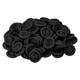 200 Pcs Finger Cots, Disposable Finger Protectors, Latex Anti-Static Finger Tip Rubber Protect Keeping Dressing Dry and Clean (Medium, Black)