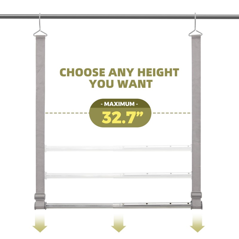 STORAGEIDEAS Hanging Closet Rod, 17-28In Adjustable Width and Up to