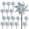 18 Pack Reflective Pinwheels for Yard and Garden,Scare Birds Away