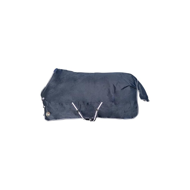 HKM Economic Turnout Blanket with Polar Fleece Lining, Dark Blue,
