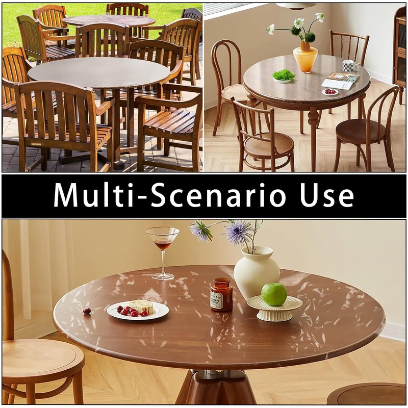 STFAL Garden Tablecloth Round Tablecloth Transparent Washable Diameter 150 cm