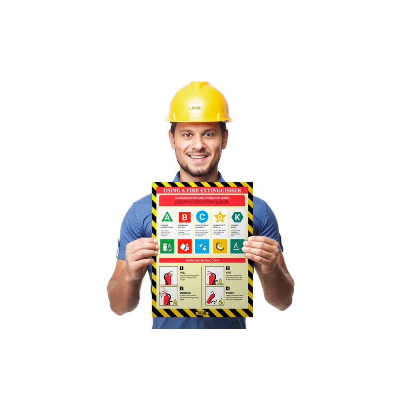 Yellow Safety - Workplace Safety Poster - Non-Lamintated, 12 x