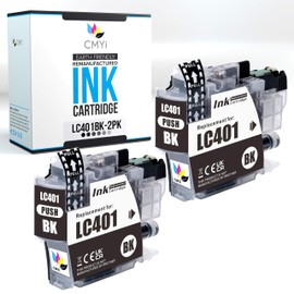 CMYi CMYi LC401 Black Replacement Ink Cartridge forBrother DCP-J1800DW, MFC-J1010DW, J1012DW, J1170DW, J1800DW (2 Black)