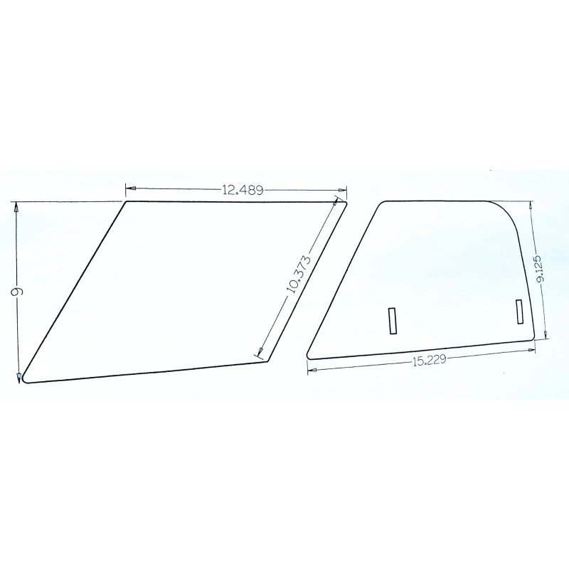 DAXCNC MG MGA NEW SIDE CURTAIN SLIDING WINDOWS SET 1956-1962
