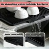 Silicone Dish Drying Mat for Kitchen counter, 15.8"x13" (Black)