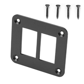 2 Way Rocker Toggle Switch Panel Housing Holder, Switch Panel Housing Bracket, Black Waterproof Anodized Aluminium Panel, with Screws for Car Marine Boat Truck RV SUV ATV UTV