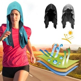 Towel hood cool towel sports towel bandana neck warmer cool warmer coolta hooded towel gold blue 5ea