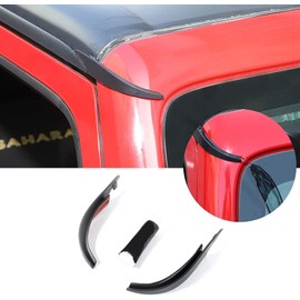 RT-TCZ - Protector de agua de lluvia para techo duro, desviadores de ranura de canal, accesorios de extensión para Jeep Wrangler JK JKU 2 puertas 4 puertas, 2 piezas