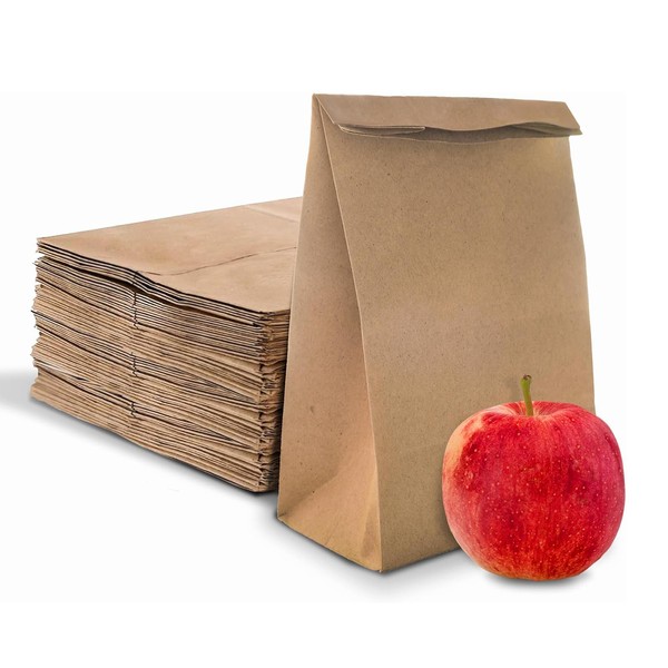 Kraftpapiertüten, 50 Stück Papiertüten Klein, Braun Papiertüte Geschenktüten, Kraftpapierbeutel, Butterbrottüten,