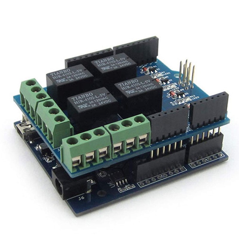 Hailege 5V 4 Channel Relay Shield for Uno