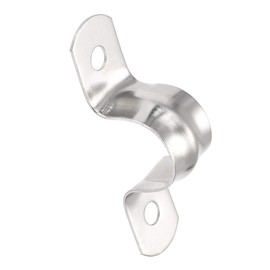 TOP-VIGOR 45 Stück starre Rohrbänder, 14 mm, 2 Löcher, Edelstahl-Spannrohrklemme, robuste Rohrschellen für Rohrrohr, Draht-Befestigung, Strom, Auspuff, Verlegung von Sanitärinstallationen