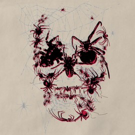 CafePress Cool Abstract Skull Black Spider Widow Artistic Il Kitchen Apron with Pockets, Grilling Apron, Baking Apron