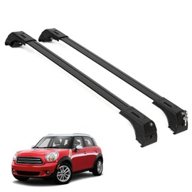 ERKUL Heavy Duty 220lb Roof Rack Cross Bars for Mini Cooper Countryman 2011-2016 | Solid Metal Mounts | Aluminum Crossbars with Anti Theft Lock for Rooftop - Compatible with Flush Rails - Black