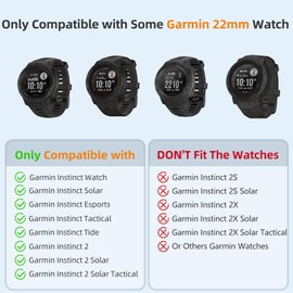 GEAK 22mm Watch Band Compatible with Garmin Instinct 2/3/E Bands 45mm, Soft Silicone Adjustable Replacement Bands Compatible with Garmin Instinct Watch Band/Solar/Tide/Tactical-Navy Watch Band