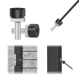 BLIKA 20 Pack 1/8" Black Cable Railing Anchor Terminal, T316 Stainless Steel, Invisible Cable Railing Kits for Metal Posts, Cable Railing End Fittings, Cable Railing Corner Post Anchor