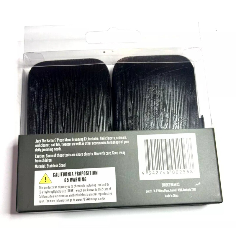 Jack The Barber Grooming Accessories Kit 7pc Black